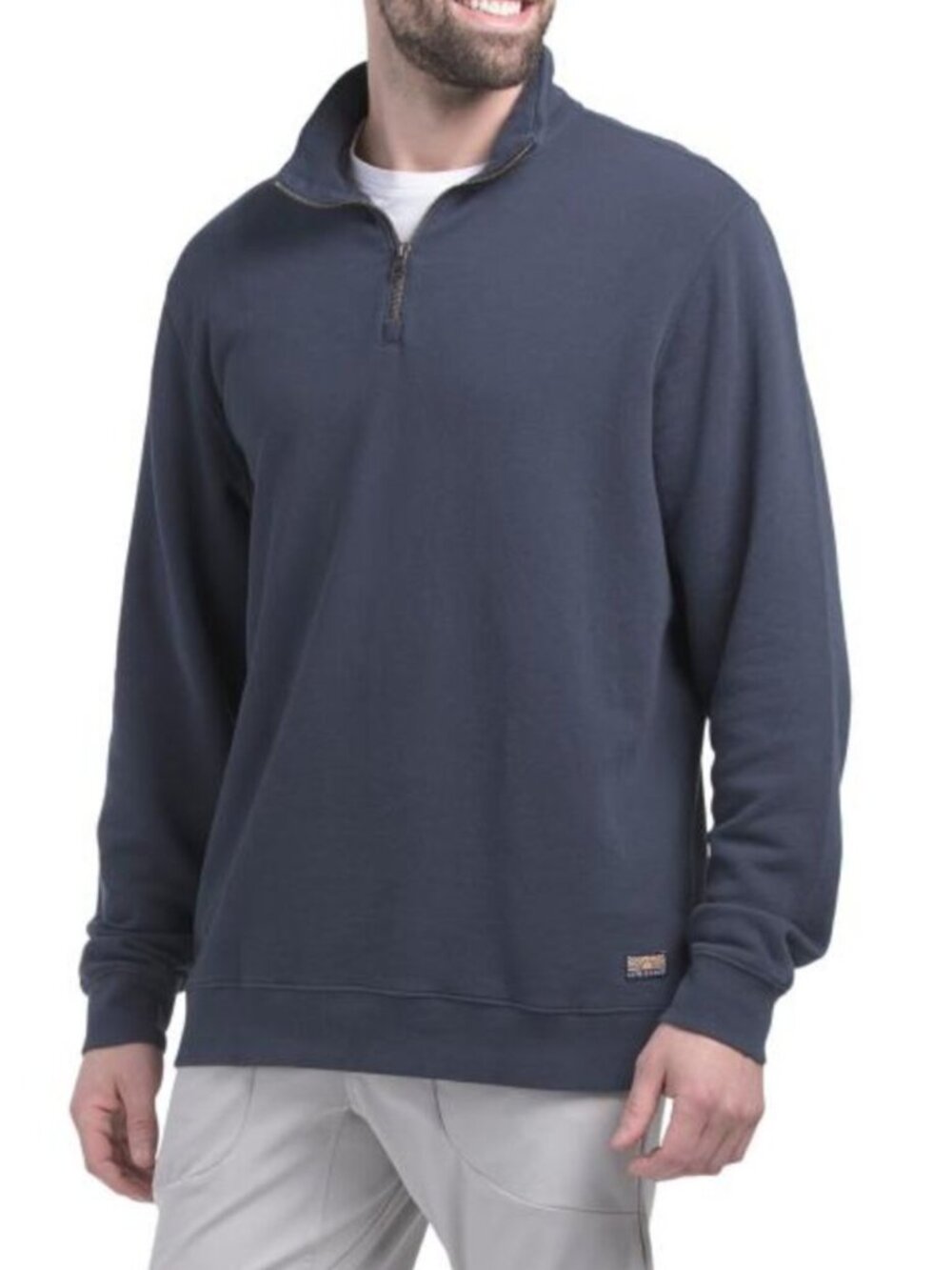 LIFE IS GOOD Cotton Solid French Terry Quarter Zip Top